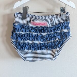 Ruffle Butts Navy and White Striped Bikini Bottom